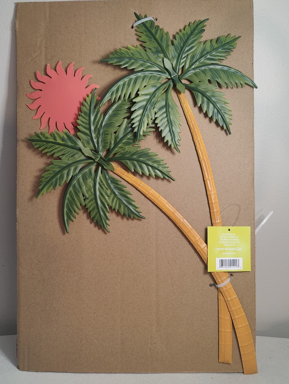 Tropical Palm Tree Wall Decor - Green and Orange